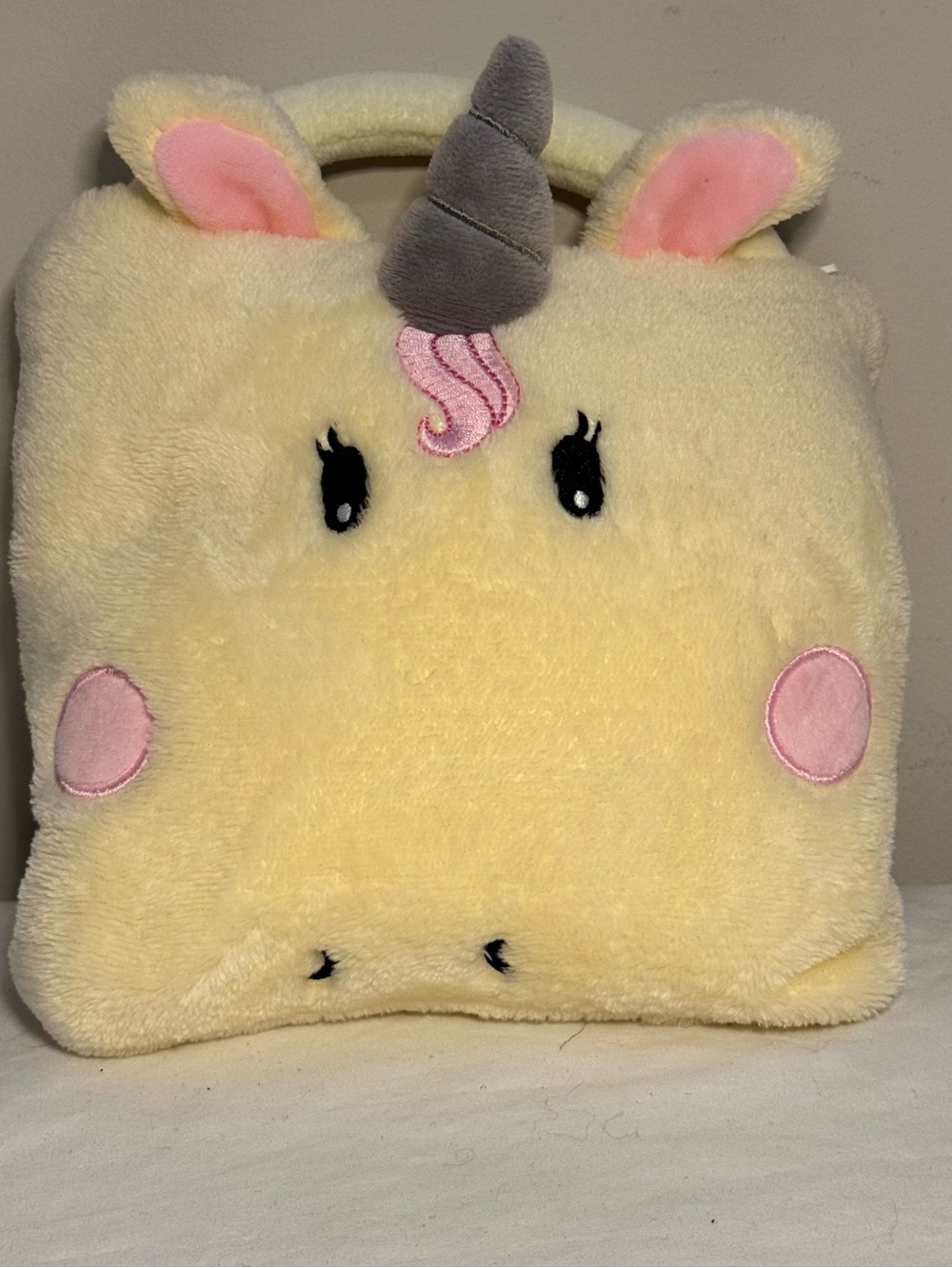 Enesco Izzy and Oliver Baby Unicorn Travel Blanket yellow plush carrying case